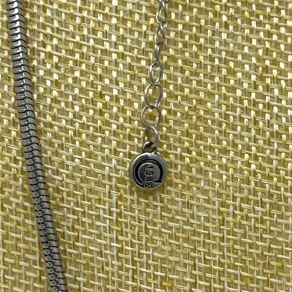 C 1946 Silver Tone with Green and Blue Stone Necklace - Picture 5 of 10